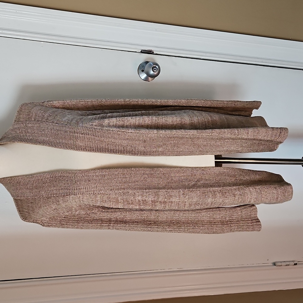 Coldwater Creek Tan  Blend Cardigan Sweater Size Large Open Front
